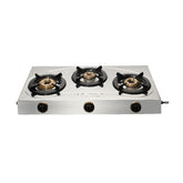 Surya Flame "NOVA COOKTOP" 3 Burner Stainless steel L.P.G Stove with BIS Certified and Doorstep Service 2 Years Warranty
